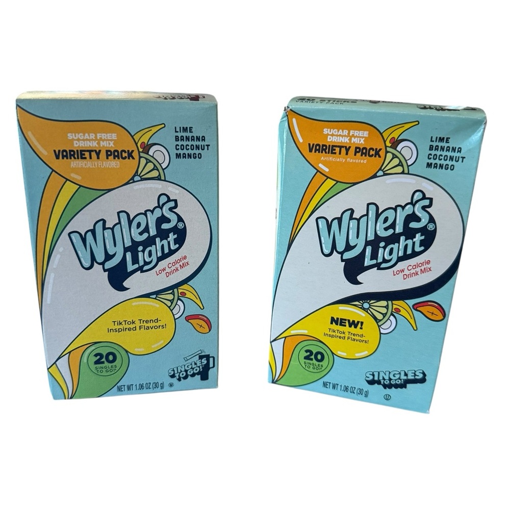 Wyler's Light Singles to Go Powder Packets Water Drink Mix Variety Pack 2 Boxes